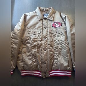 Levis x Starter S.F. 49ers Jacket Satin Mens Size XL Gold/Red NWT